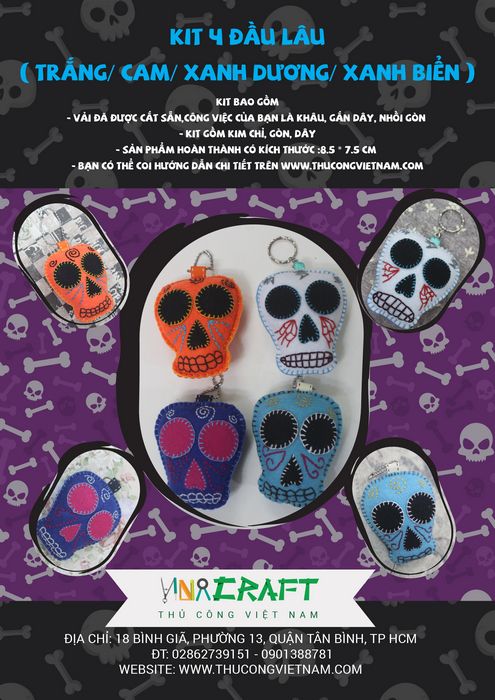 Kit phụ kiện  Halloween 4 đầu lâu